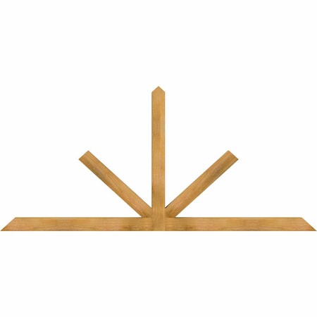 Ekena Millwork Saratoga Rough Sawn Timber Gable Bracket, Western Red Cedar, 96"W x 44"H x 4"D x 4"F, 11/12 Pitch GBW096X44X0404SAR00RWR